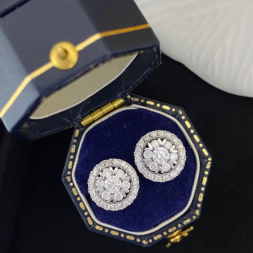 14k Gold 0.9 Ct Natural H Diamond Earrings (1 of 5)