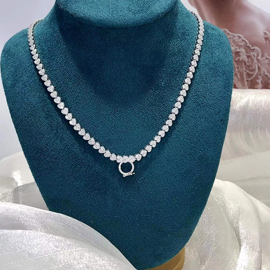 14k Gold 6.5 Ct Natural H Diamond Necklace: Ref:230947183 // gold content:14k gold // main gemstone:diamond // shape:round // carat weight:6. 5ct // clarity grade:vs-si // color:h // treatment:natural // cut grade:g // Condition: NewLow