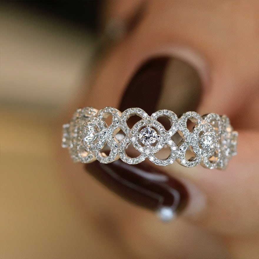 14k Gold 0.6 Ct Natural H Diamond Ring (1 of 5)