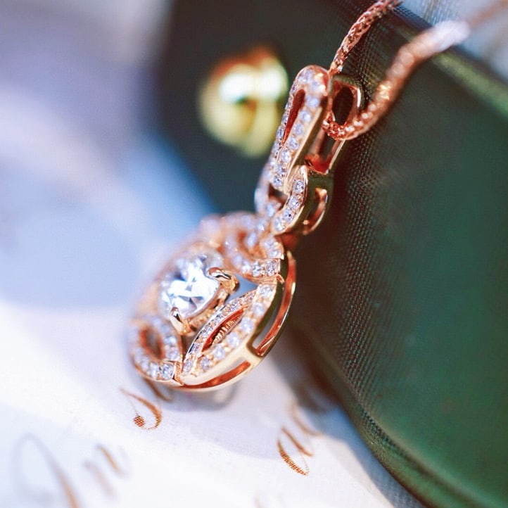 14k Gold 0.59 Ctw Natural H Diamond Necklace - 2