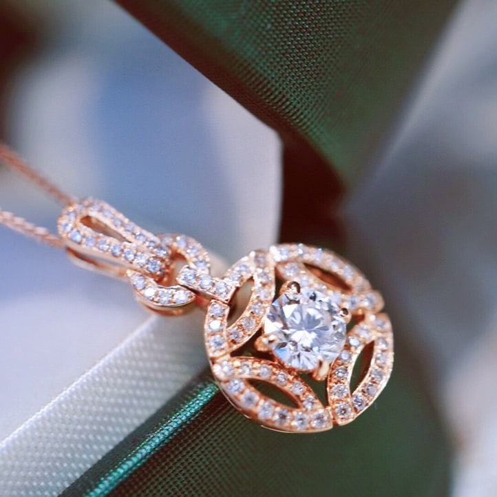 14k Gold 0.59 Ctw Natural H Diamond Necklace - 9