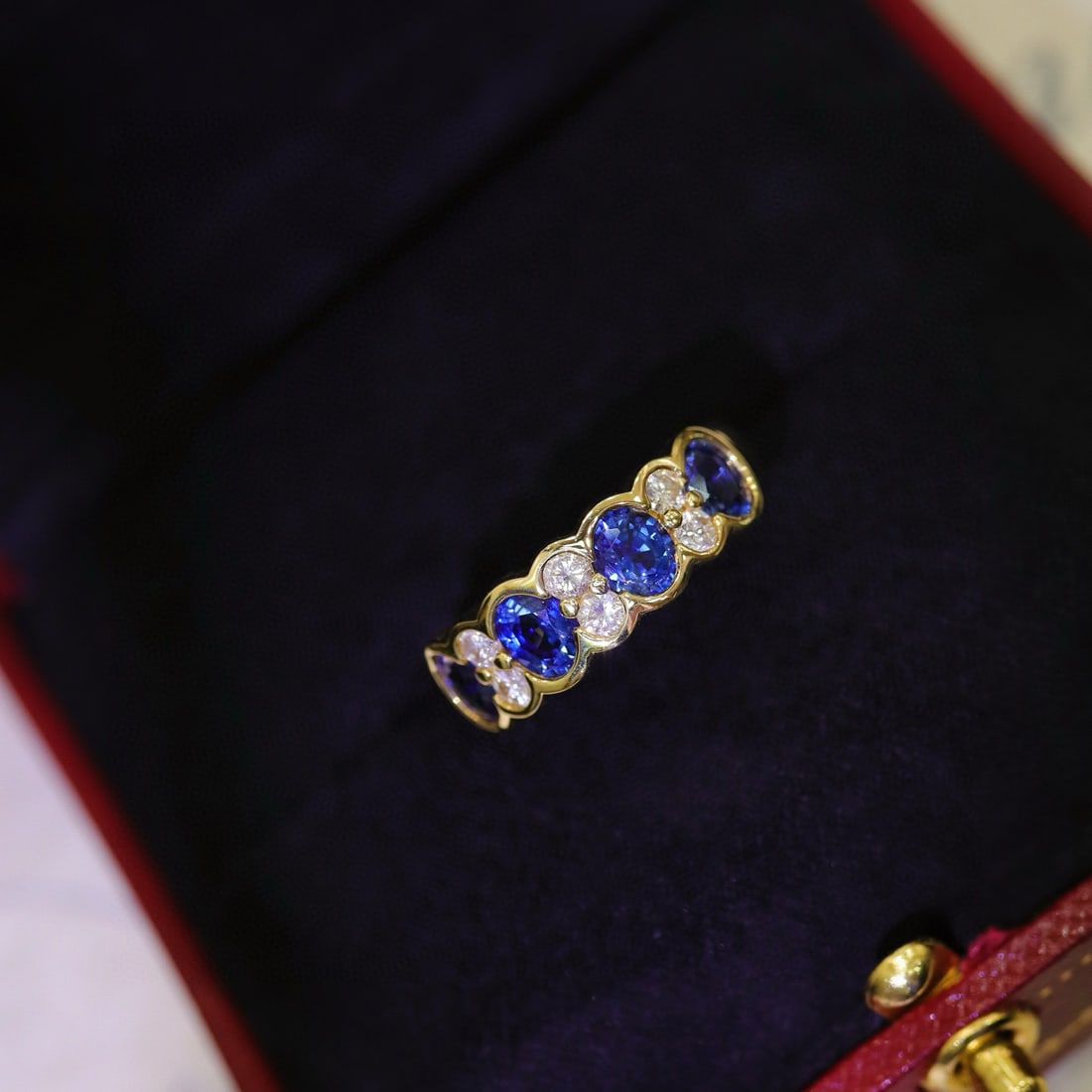 14k Gold 2.17 Ctw Natural Sapphire & Diamond Ring - 3