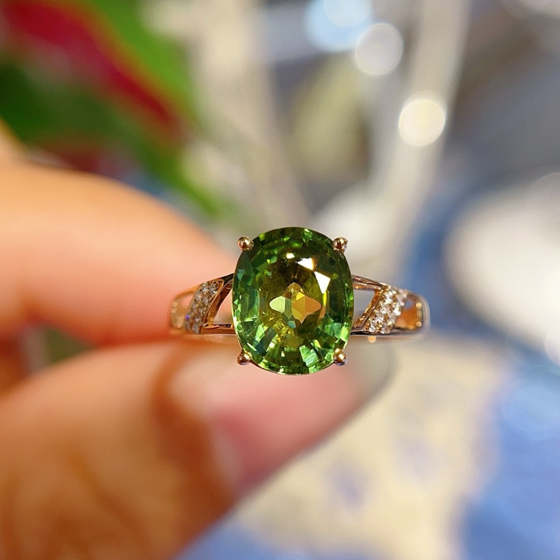 14k Gold 2.20 Ct Natural Tourmaline & Diamond Ring - 2