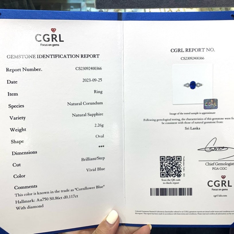 14k Gold 0.97 Ctw Natural Sapphire & Diamond Ring - 6