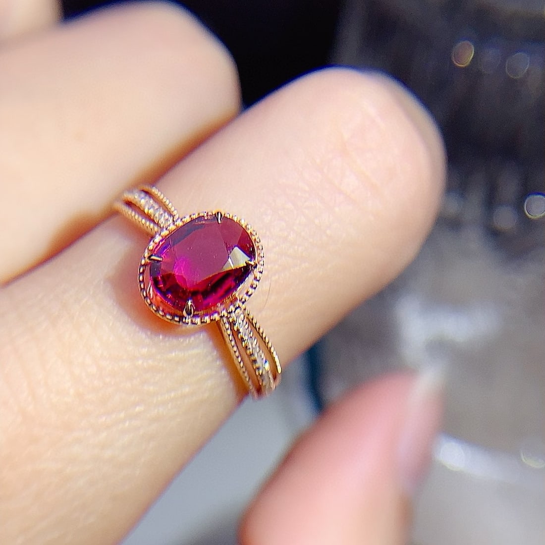 14k Gold 1.30 Ct Natural Tourmaline & Diamond Ring - 4