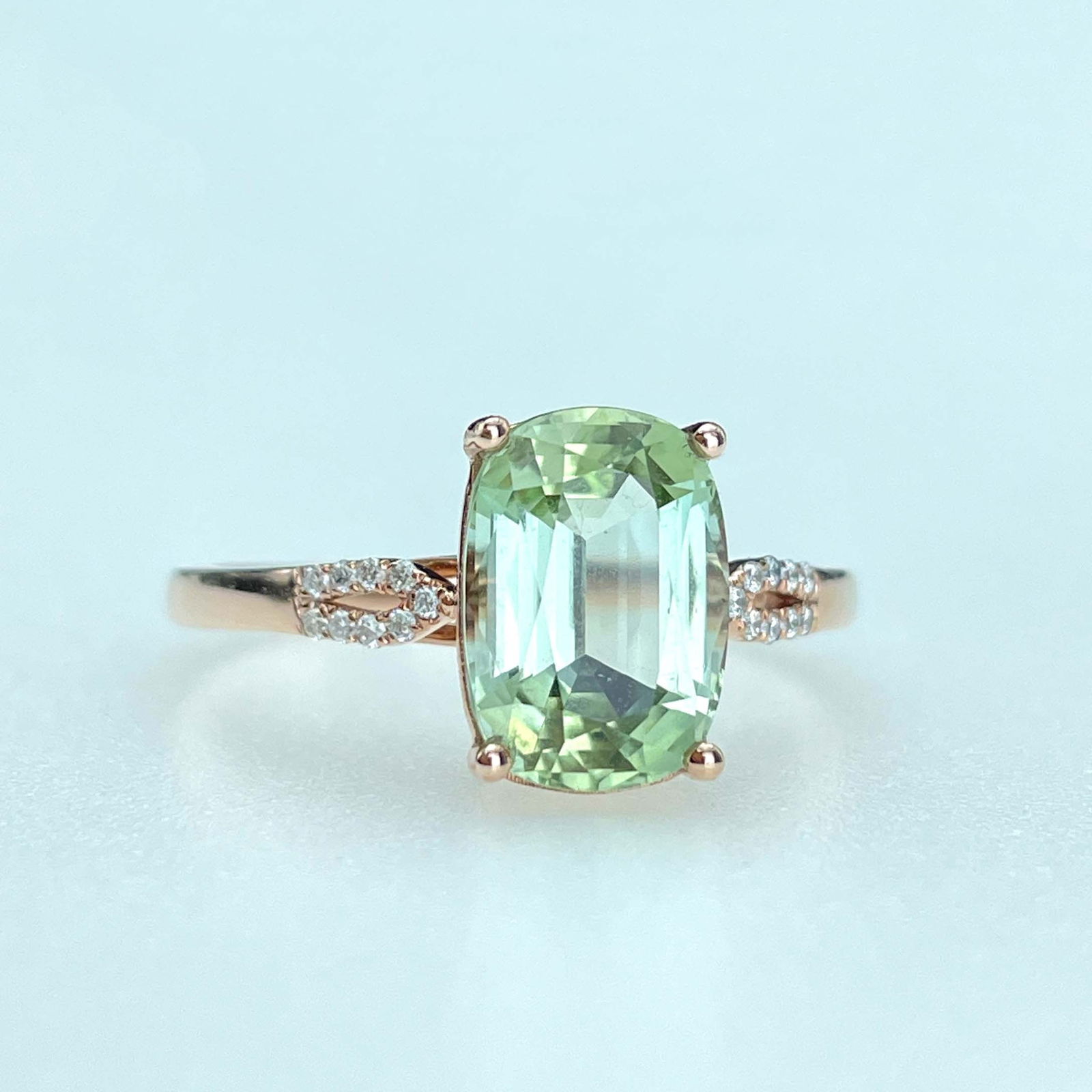 14k Gold 2.4 Ct Natural Tourmaline & Diamond Ring (1 of 7)