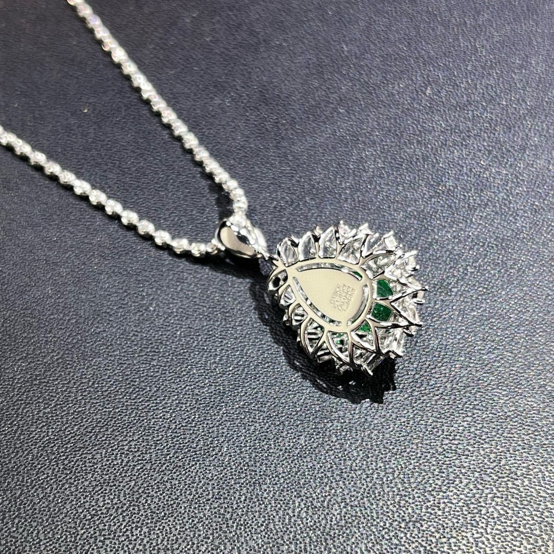 14k Gold 3.09 Ctw Natural Emerald & Sapphire Pendant( Without Chain ) - 5