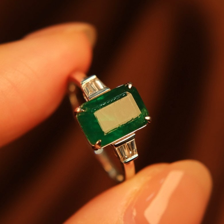 14k Gold 3.42 Ctw Natural Emerald & Diamond Ring - 3