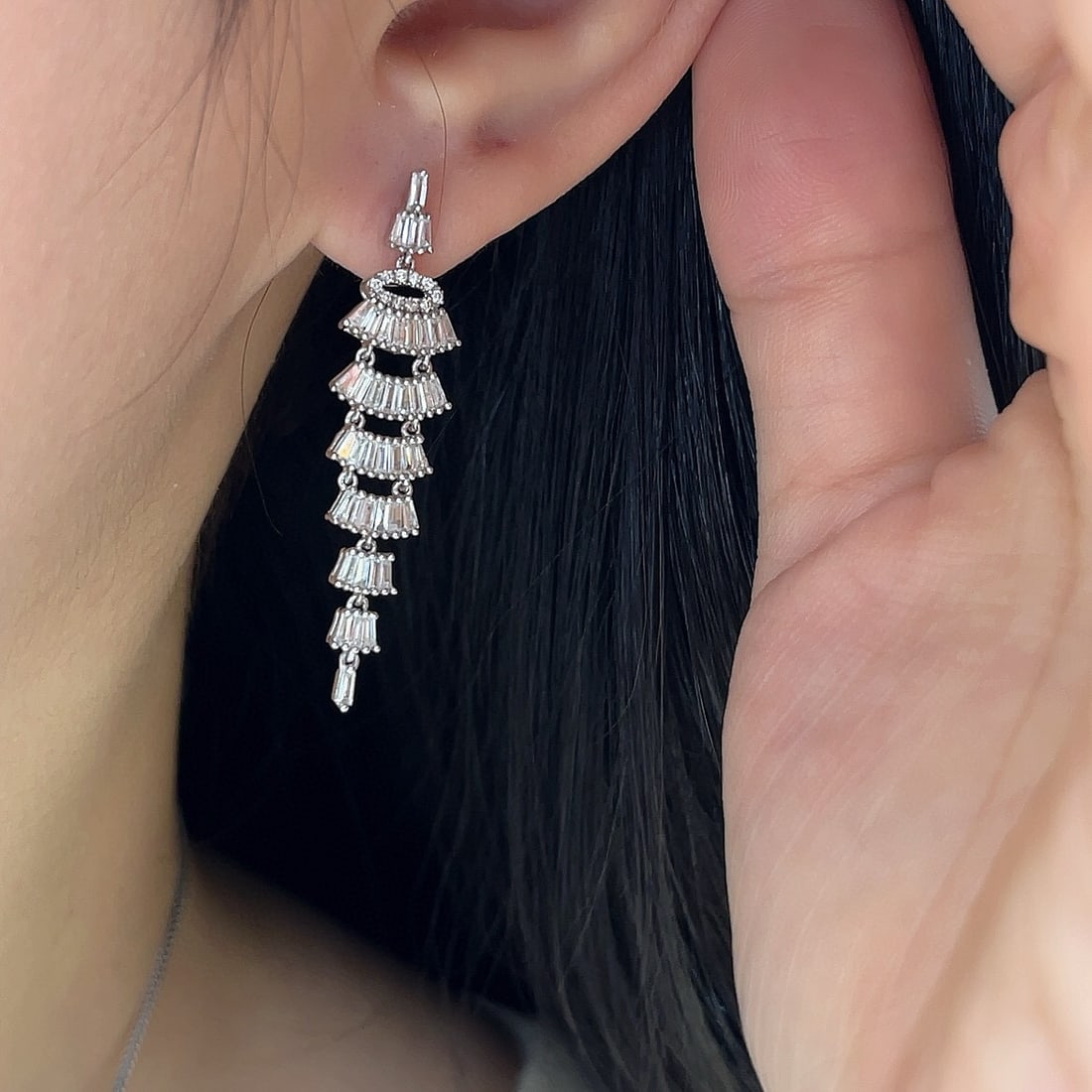 14k Gold 1.05 Ct Natural H Diamond Earrings - 5