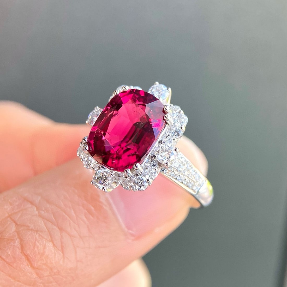 14k Gold 4.56 Ctw Natural Tourmaline & Diamond Ring - 3