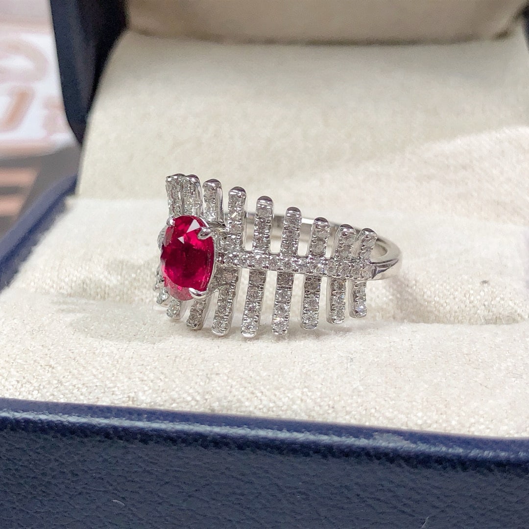 14k Gold 1.45 Ctw Natural Ruby & Diamond Ring (1 of 8)