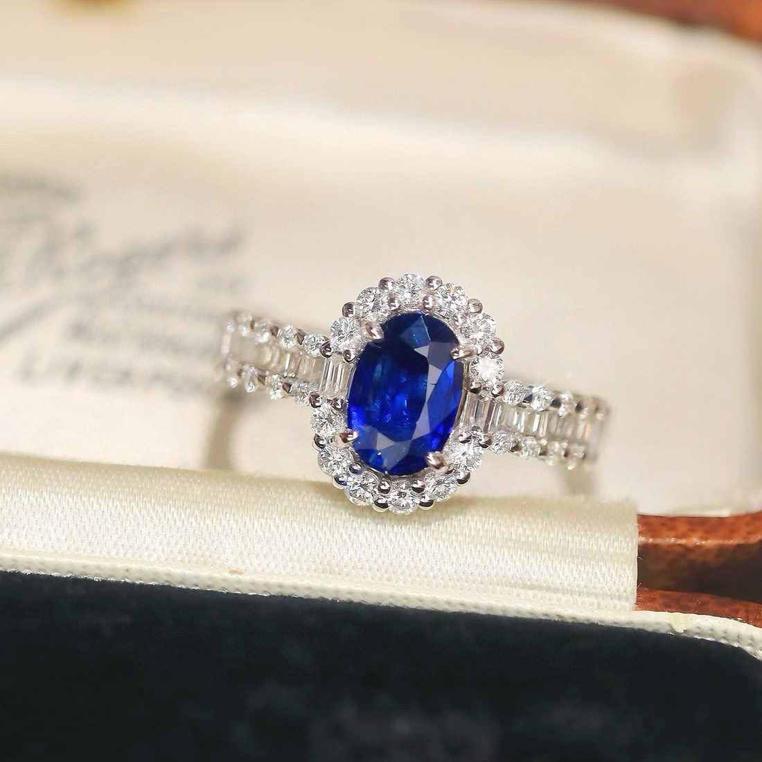 14k Gold 1.70 Ctw Natural Sapphire & Diamond Ring - 2