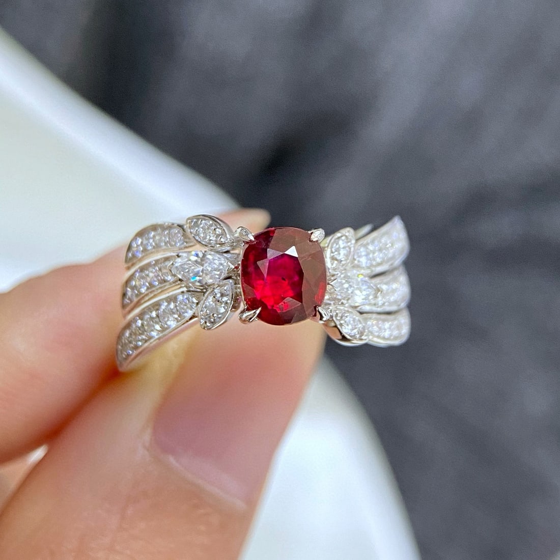 14k Gold 1.44 Ctw Natural Ruby & Diamond Ring - 2