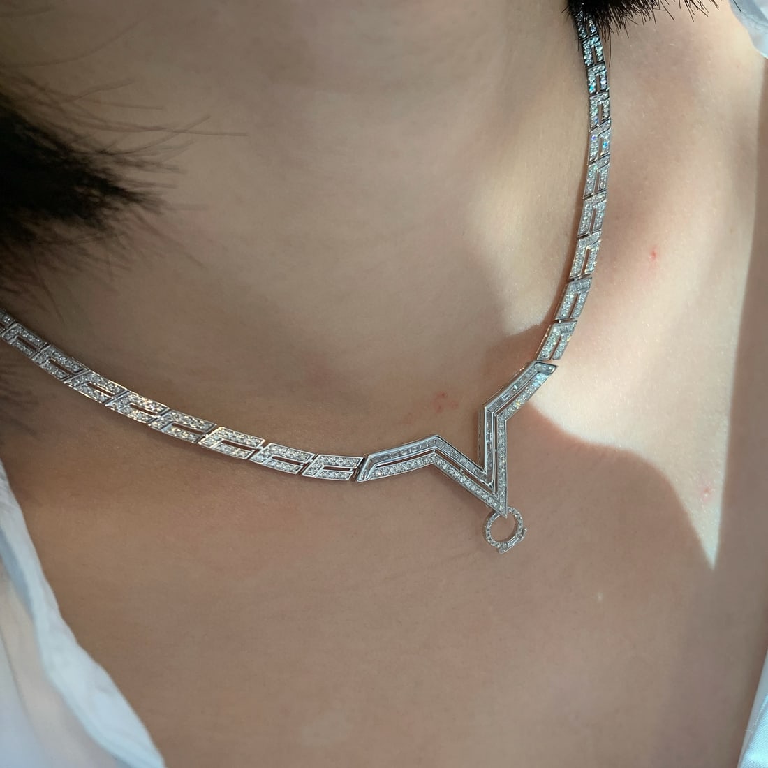 14k Gold 2.3 Ct Natural H Diamond Necklace - 2