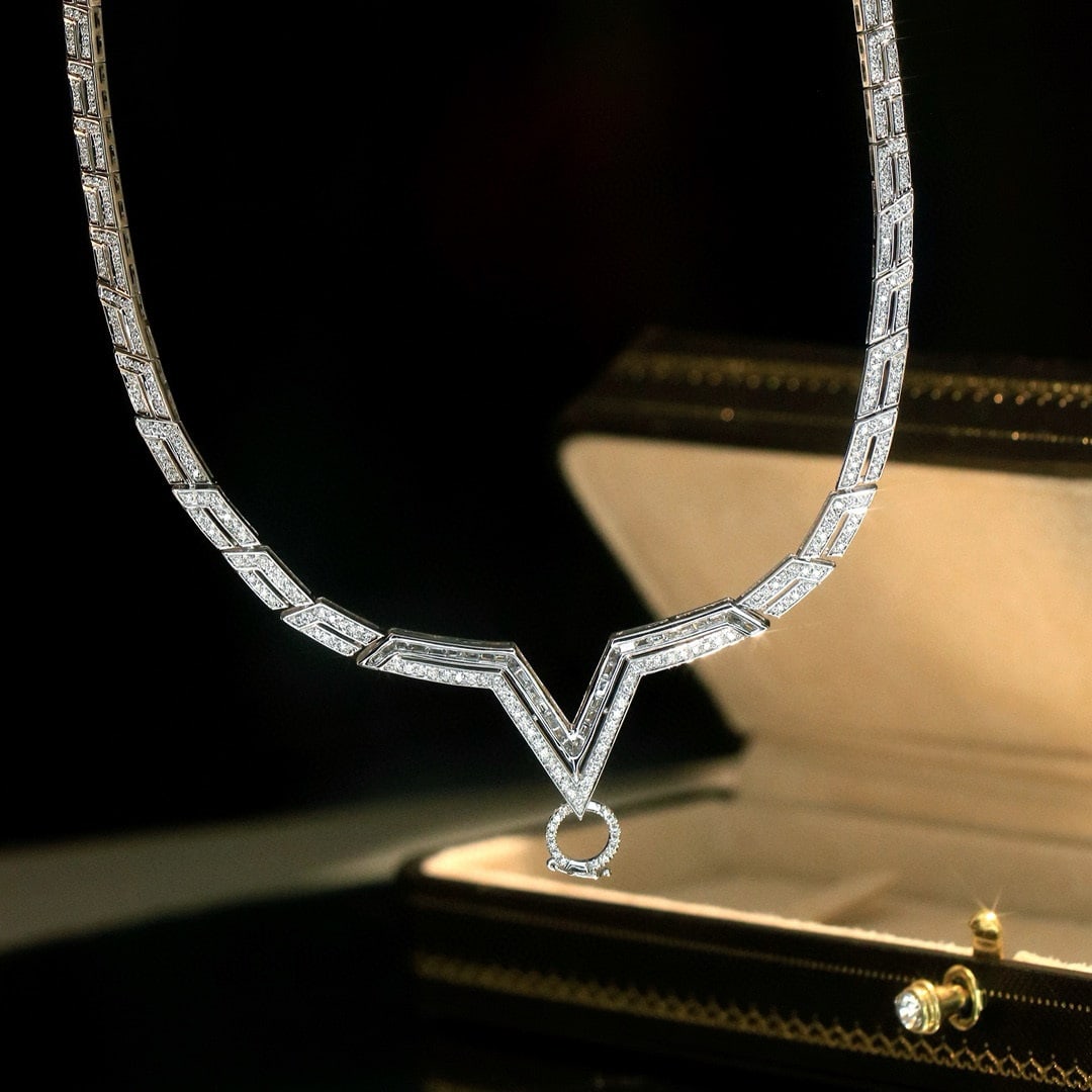 14k Gold 2.3 Ct Natural H Diamond Necklace - 3