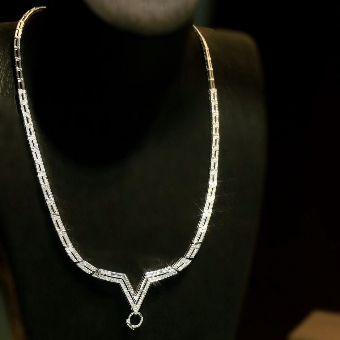 14k Gold 2.3 Ct Natural H Diamond Necklace - 5