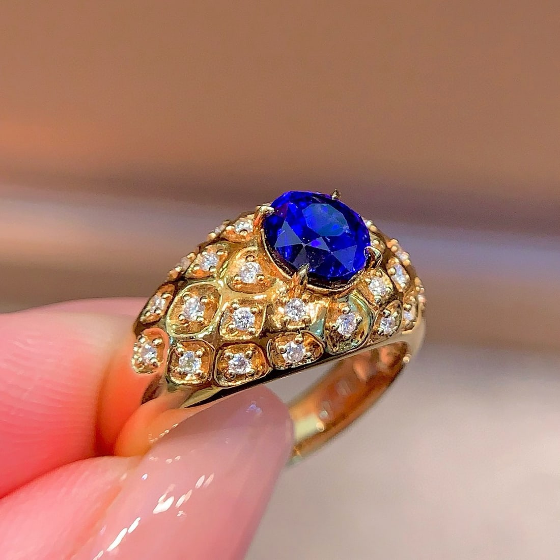 14k Gold 2.28 Ctw Natural Sapphire & Diamond Ring - 2
