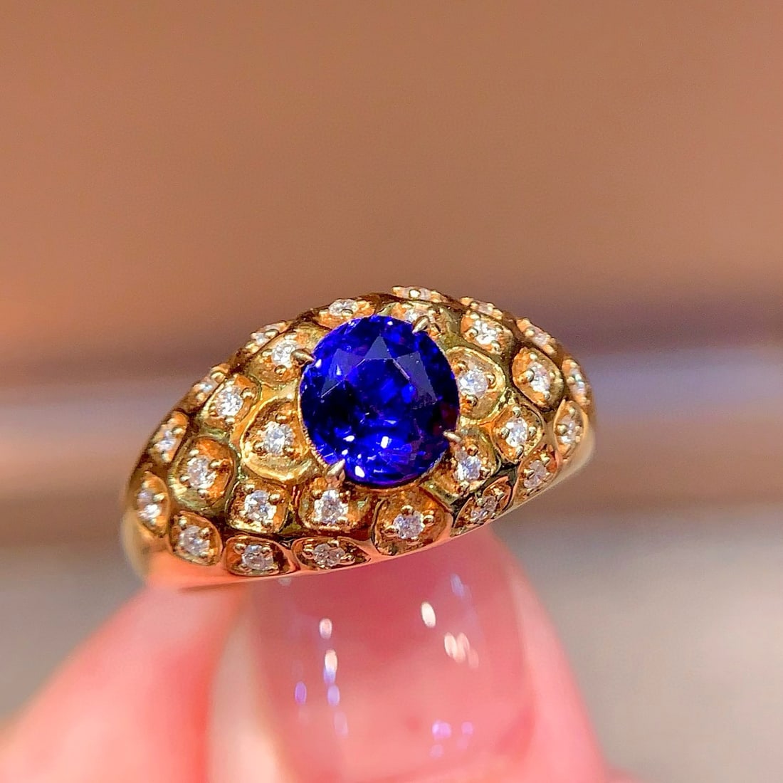 14k Gold 2.28 Ctw Natural Sapphire & Diamond Ring - 4
