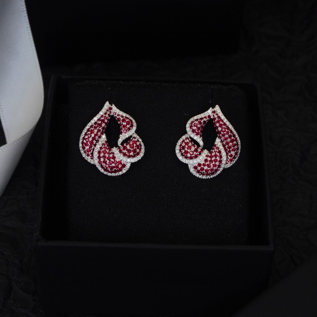 14k Gold 2.42 Ctw Natural Ruby & Diamond Earrings (1 of 7)