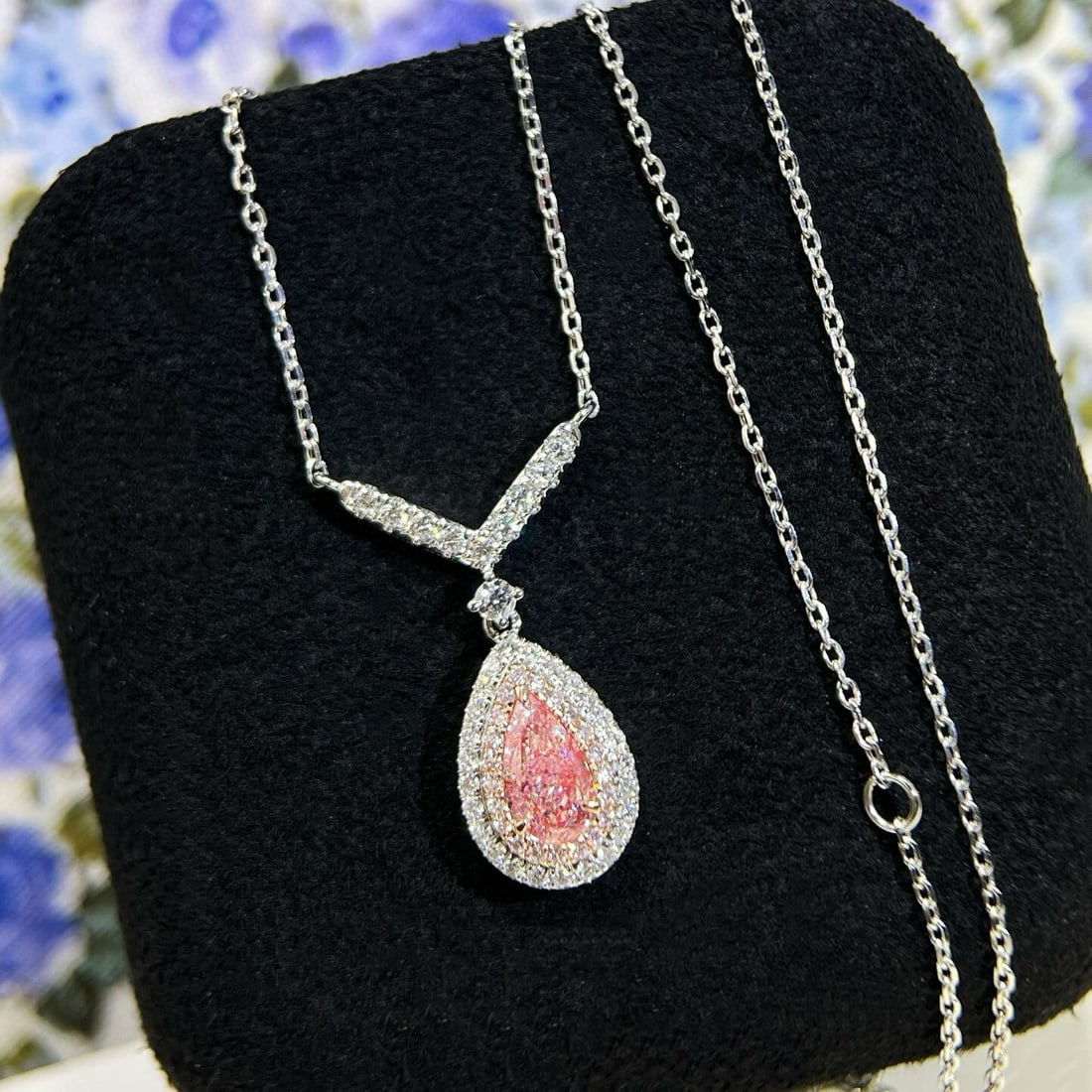 14k Gold 0.84 Ctw Natural Pink Diamond & Diamond Necklace - 2