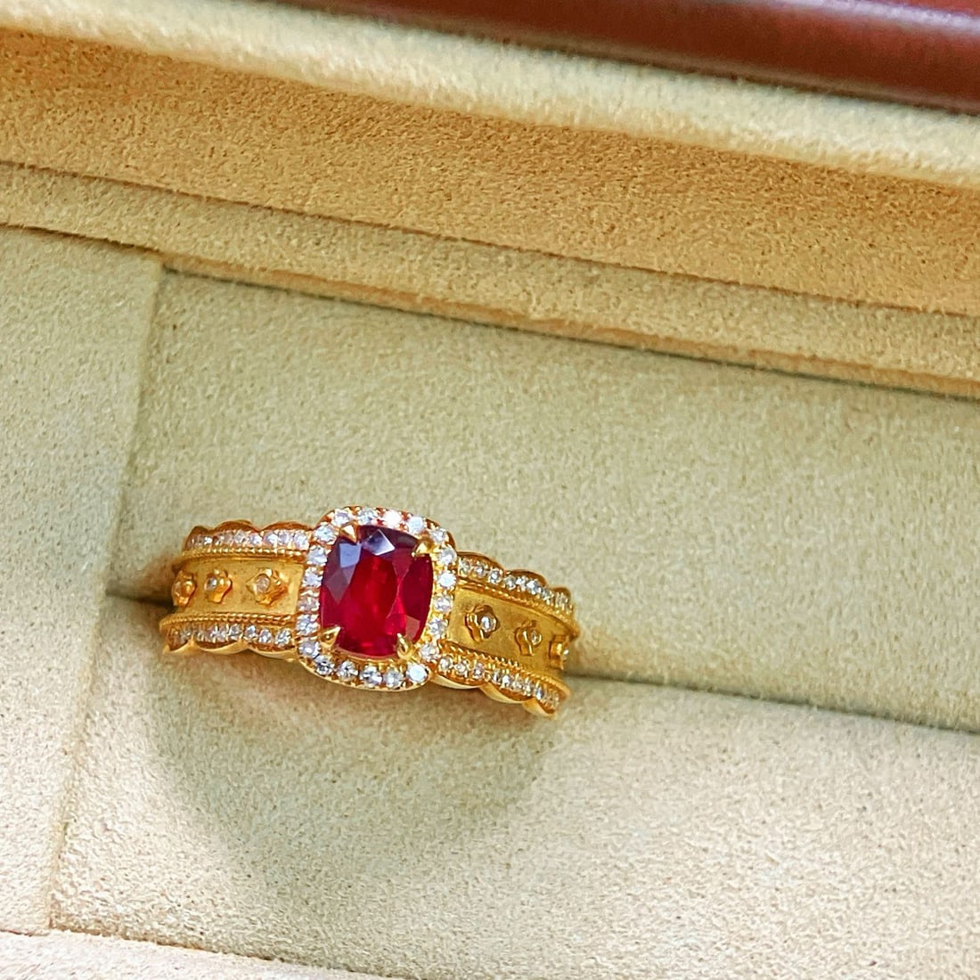 14k Gold 1.31 Ctw Natural Ruby & Diamond Ring - 2
