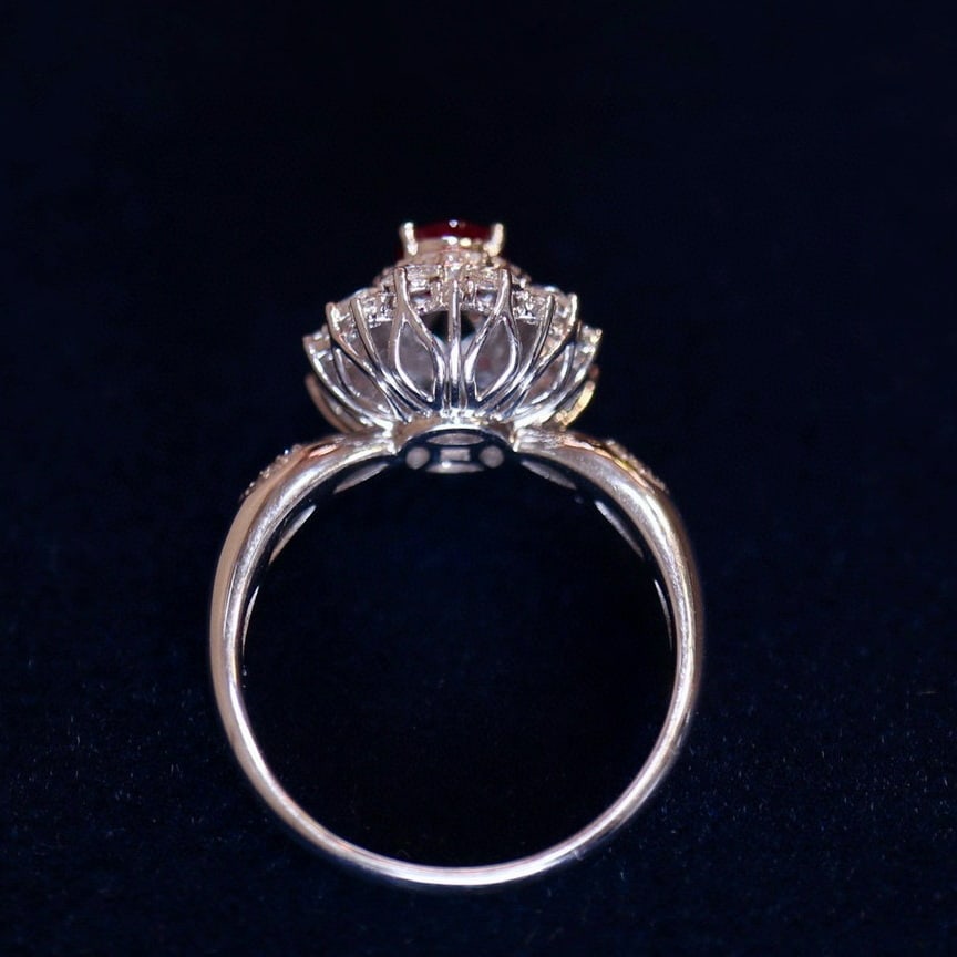 14k Gold 1 Ct Natural Ruby & Diamond Ring - 4