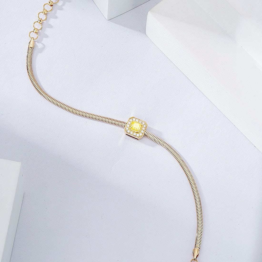 14k Gold 0.51 Ctw Natural Yellow Diamond & Diamond Bracelet (1 of 4)