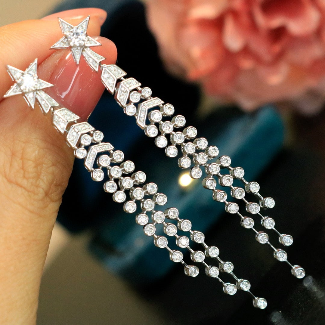 14k Gold 1.12 Ct Natural H Diamond Earrings - 2