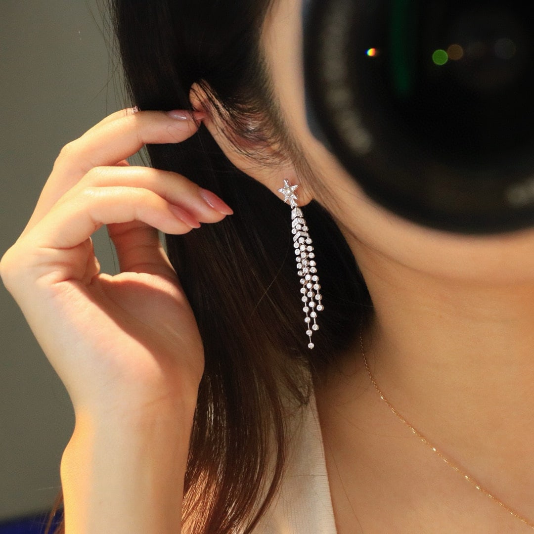 14k Gold 1.12 Ct Natural H Diamond Earrings - 3