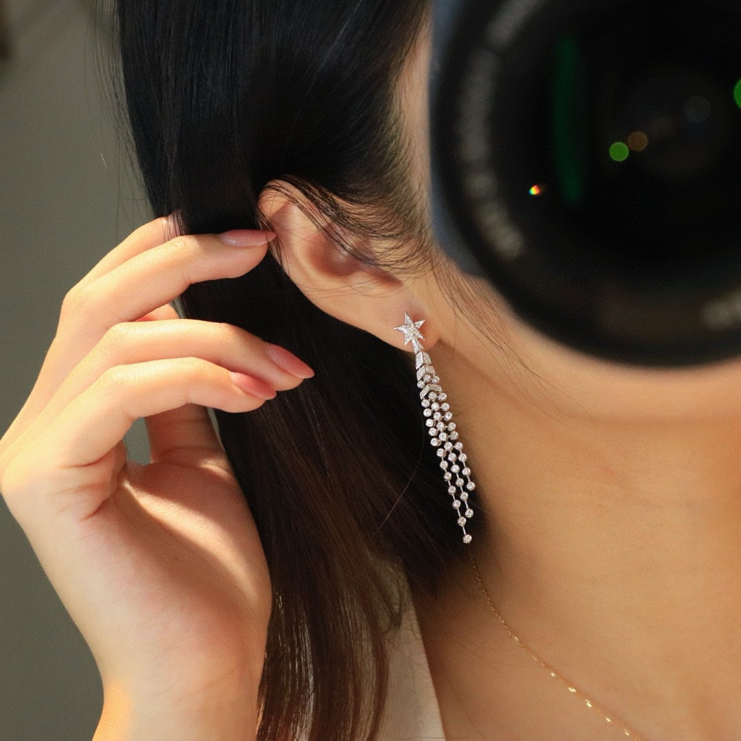 14k Gold 1.12 Ct Natural H Diamond Earrings - 4