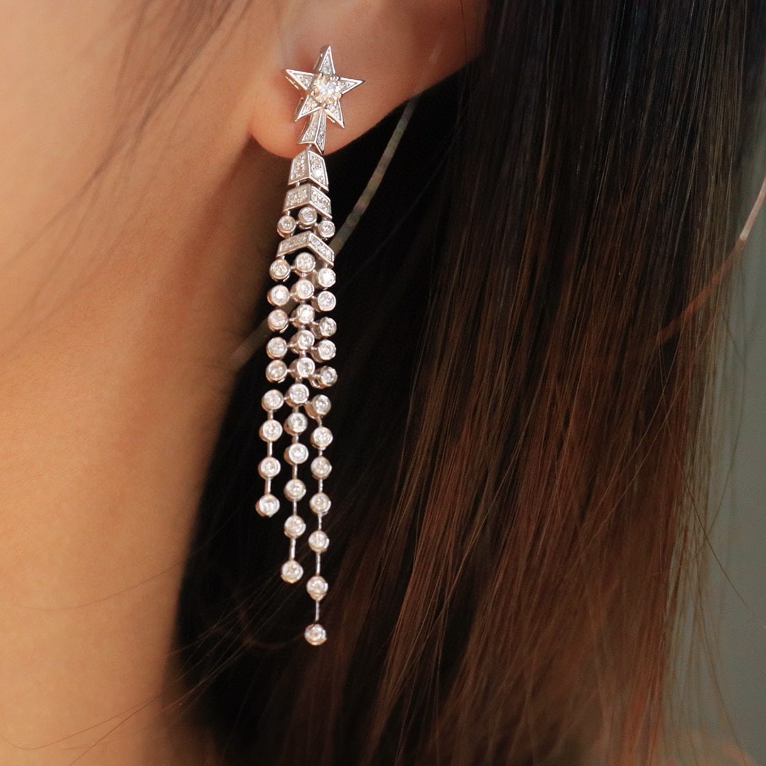 14k Gold 1.12 Ct Natural H Diamond Earrings - 5