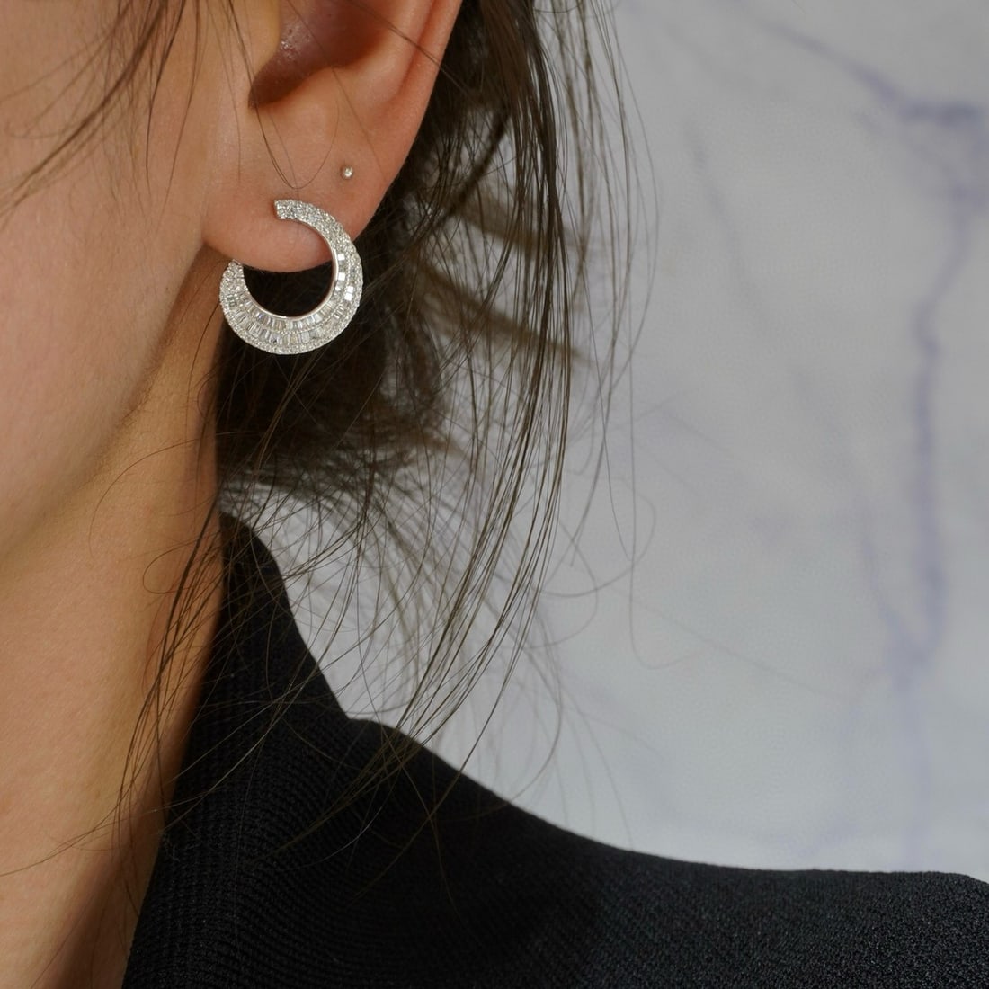 14k Gold 1.02 Ct Natural H Diamond Earrings - 3