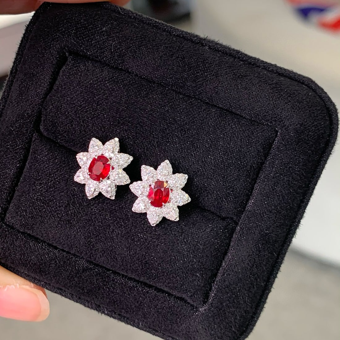 14k Gold 1.41 Ctw Natural Ruby & Diamond Earrings - 2