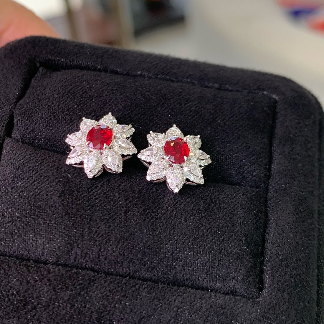 14k Gold 1.41 Ctw Natural Ruby & Diamond Earrings - 3