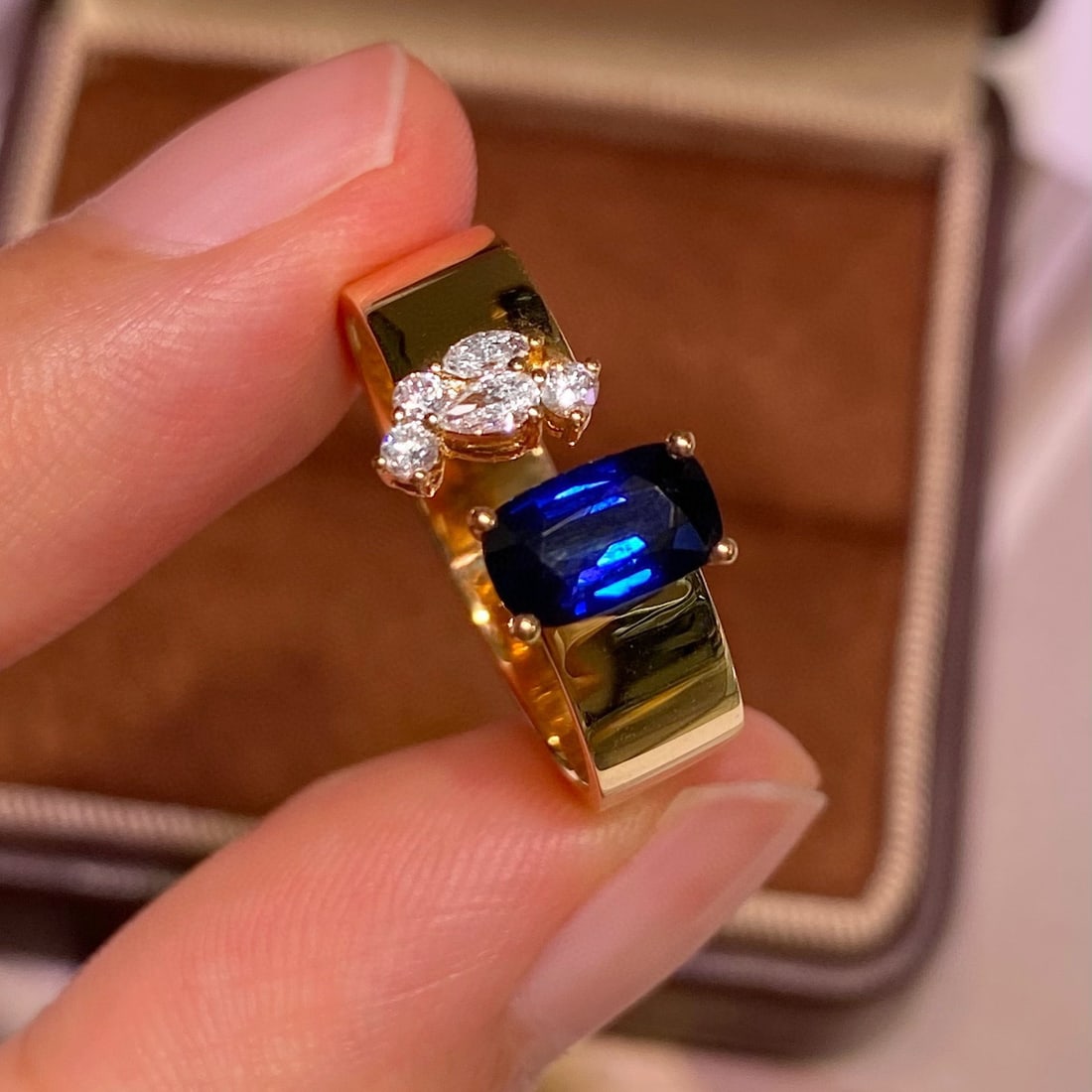 14k Gold 1.14 Ctw Natural Sapphire & Diamond Ring - 3