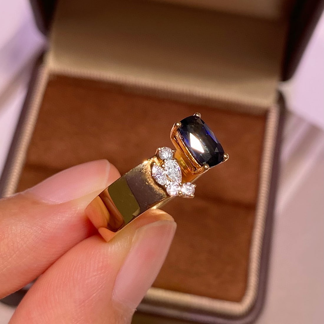 14k Gold 1.14 Ctw Natural Sapphire & Diamond Ring - 5