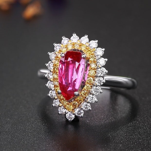 14k Gold 2.03 Ctw Natural Ruby & Diamond Ring/pendant( Without Chain ) (1 of 5)