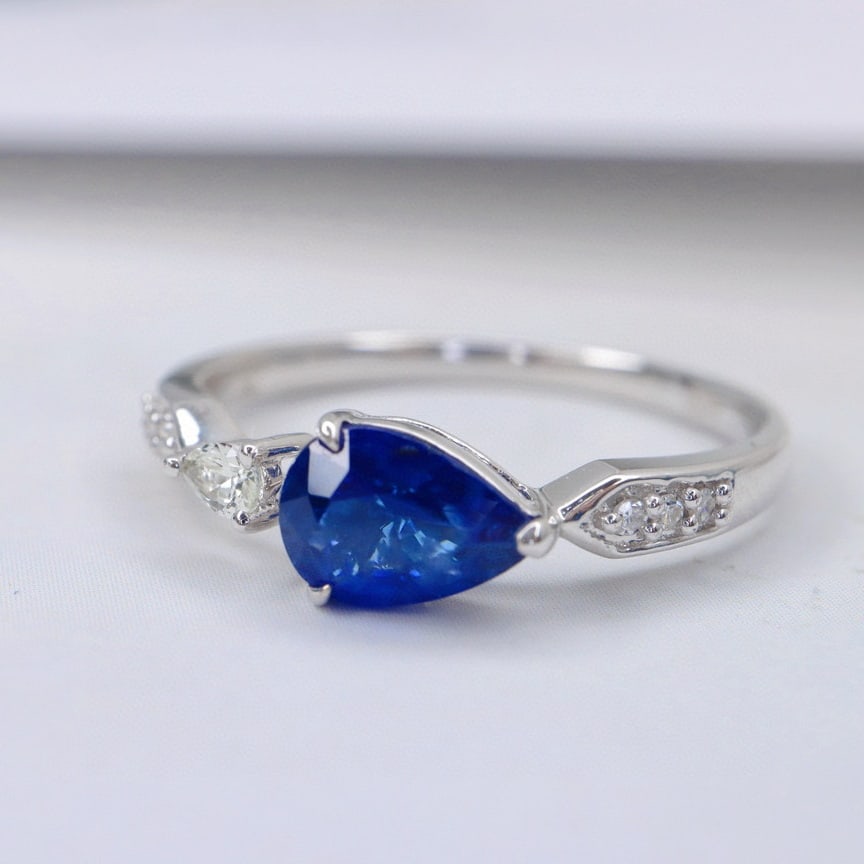 14k Gold 1.10 Ctw Natural Sapphire & Diamond Ring (1 of 5)