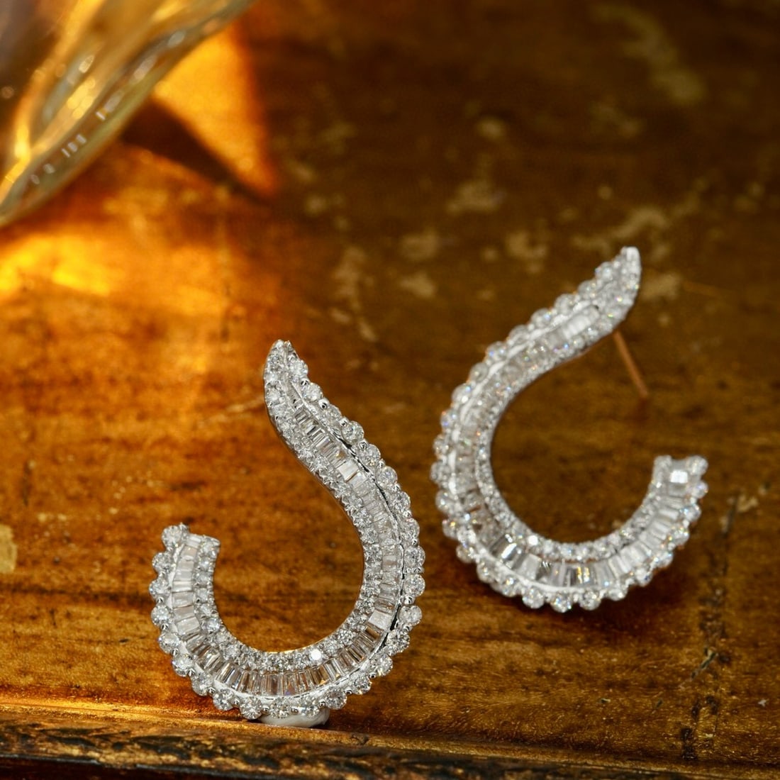 14k Gold 1.46 Ct Natural H Diamond Earrings - 2