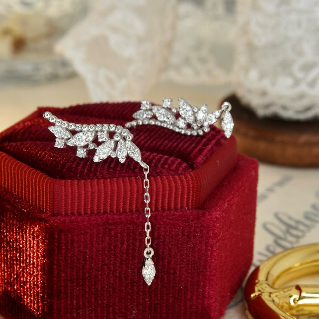 14k Gold 0.44 Ct Natural H Diamond Earrings (1 of 9)