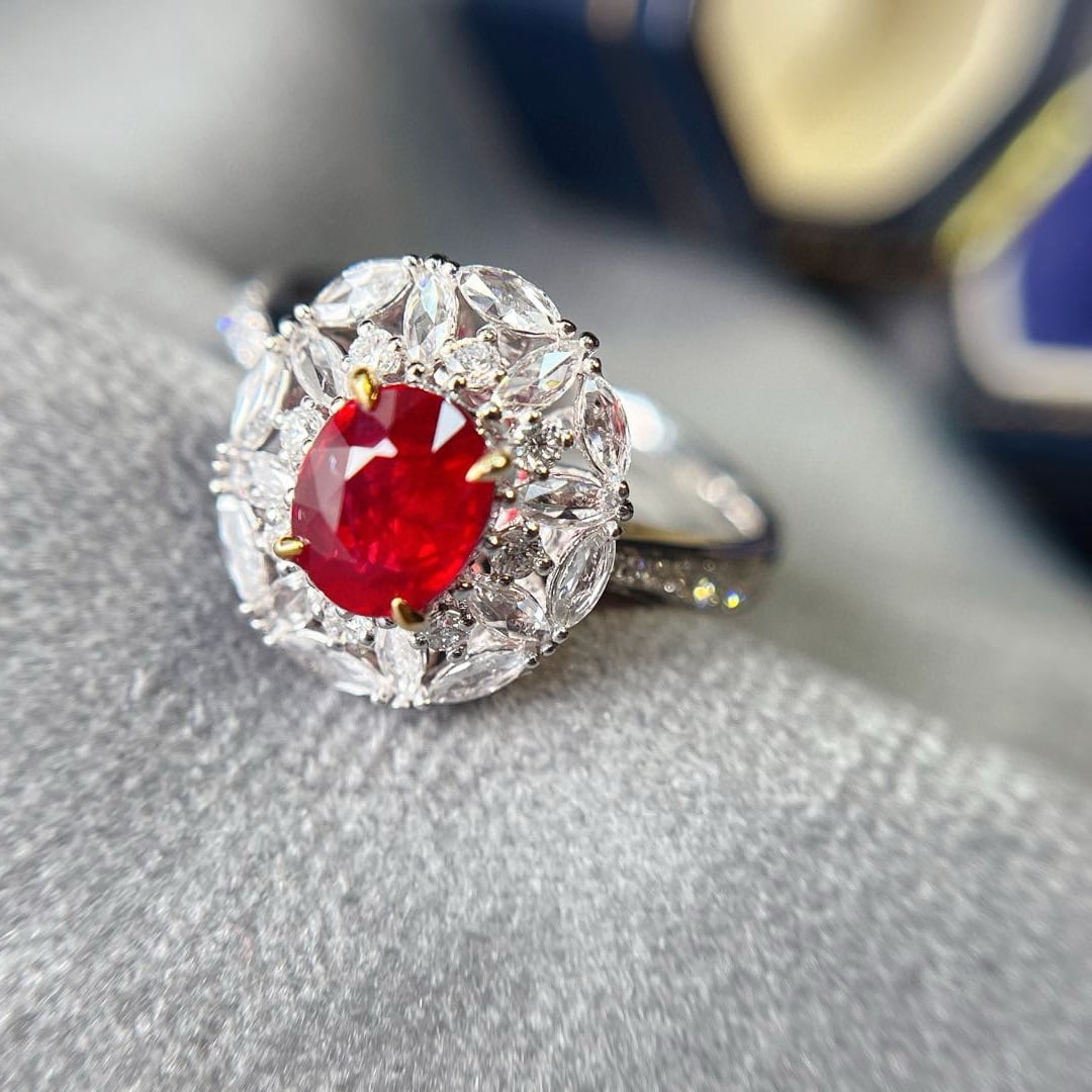 14k Gold 1.10 Ct Natural Ruby & Diamond Ring (1 of 5)