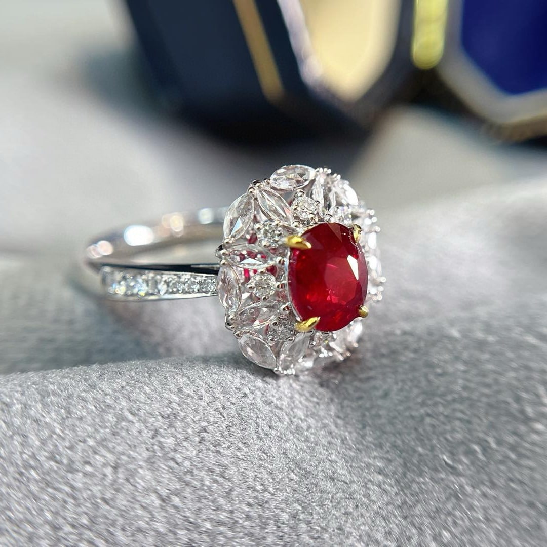 14k Gold 1.10 Ct Natural Ruby & Diamond Ring - 2