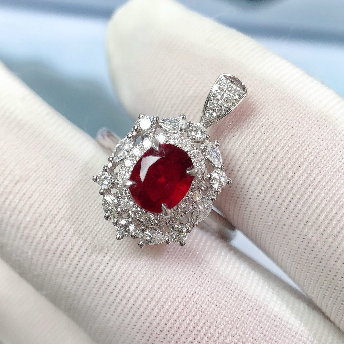 14k Gold 1.41 Ctw Natural Ruby & Diamond Ring/pendant( Without Chain ) - 4