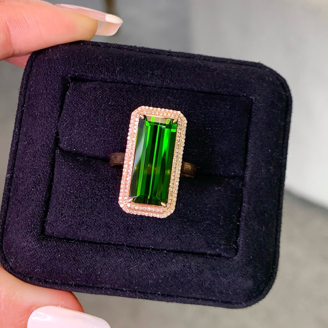 14k Gold 5.96 Ct Natural Tourmaline & Diamond Ring - 2