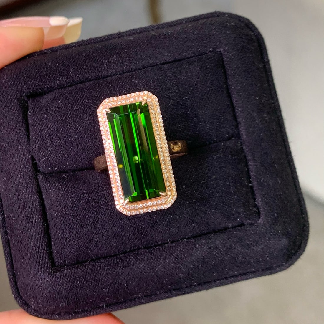 14k Gold 5.96 Ct Natural Tourmaline & Diamond Ring - 4