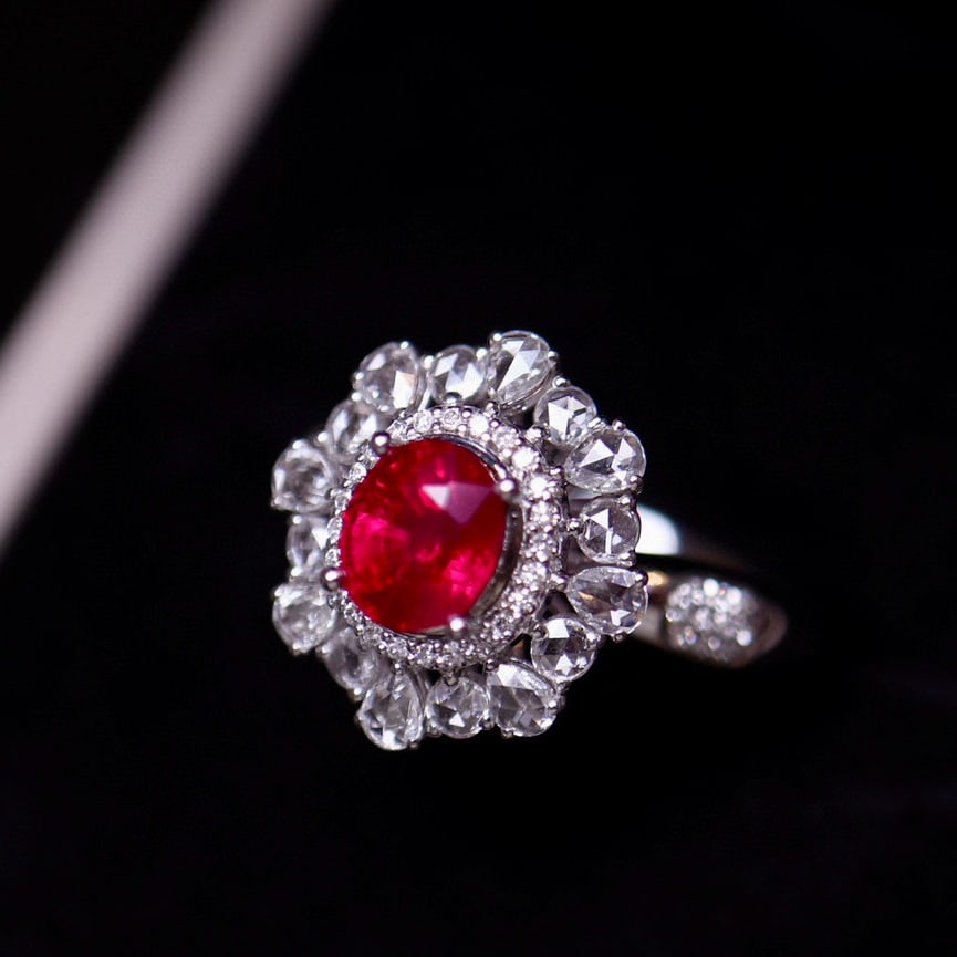 14k Gold 1.04 Ct Natural Ruby & Diamond Ring (1 of 5)