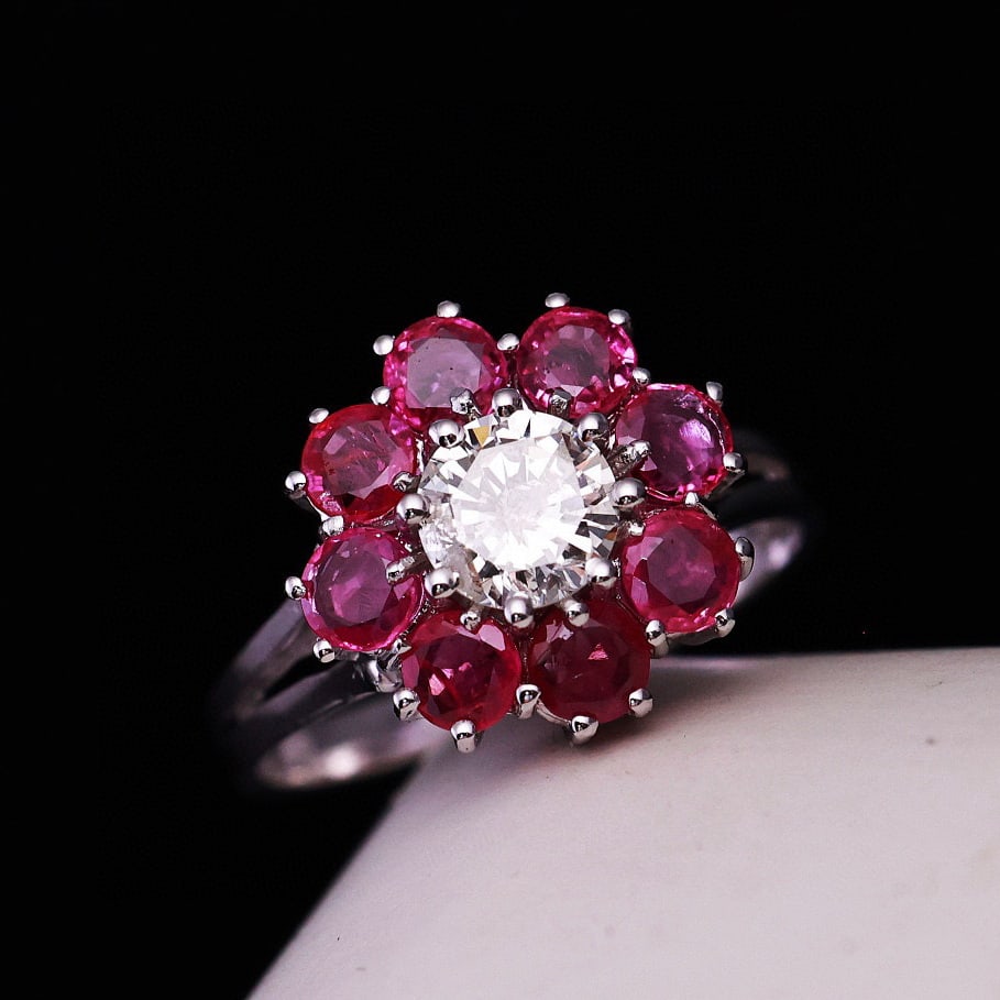 14k Gold 1.9 Ctw Natural Ruby & Diamond Ring (1 of 3)