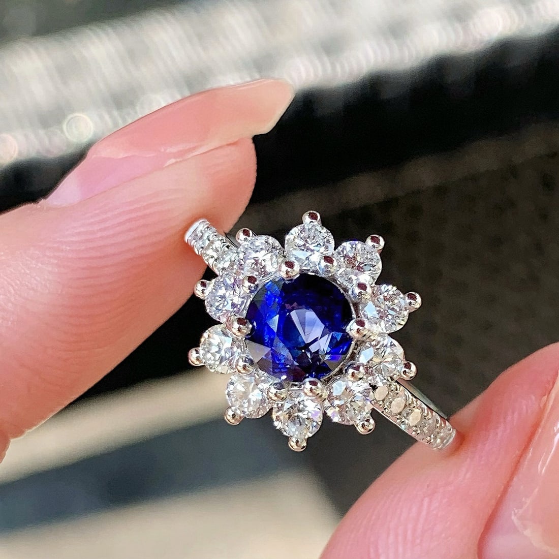 14k Gold 2.24 Ctw Natural Sapphire & Diamond Ring (1 of 6)