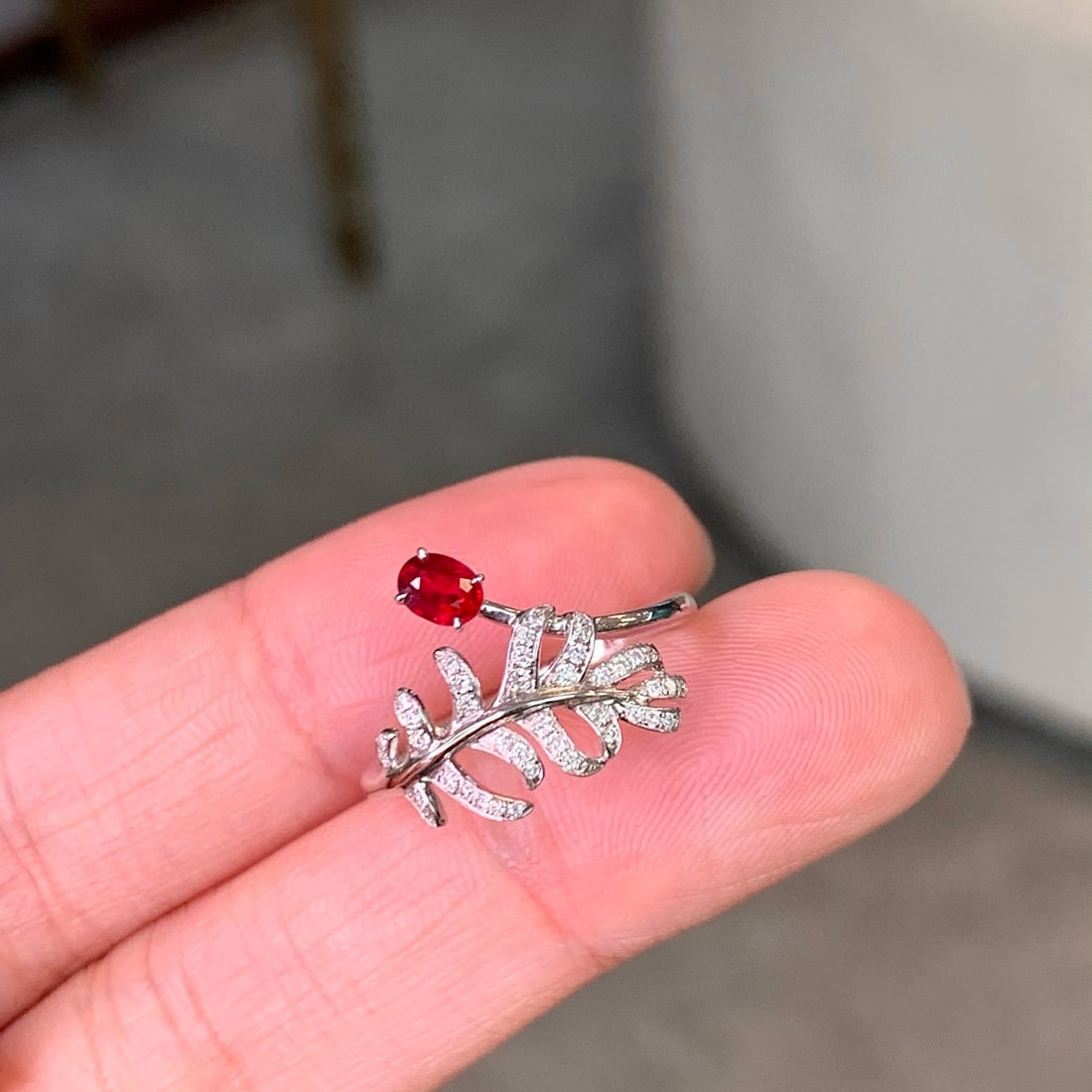 14k Gold 0.34 Ctw Natural Ruby & Diamond Ring - 2