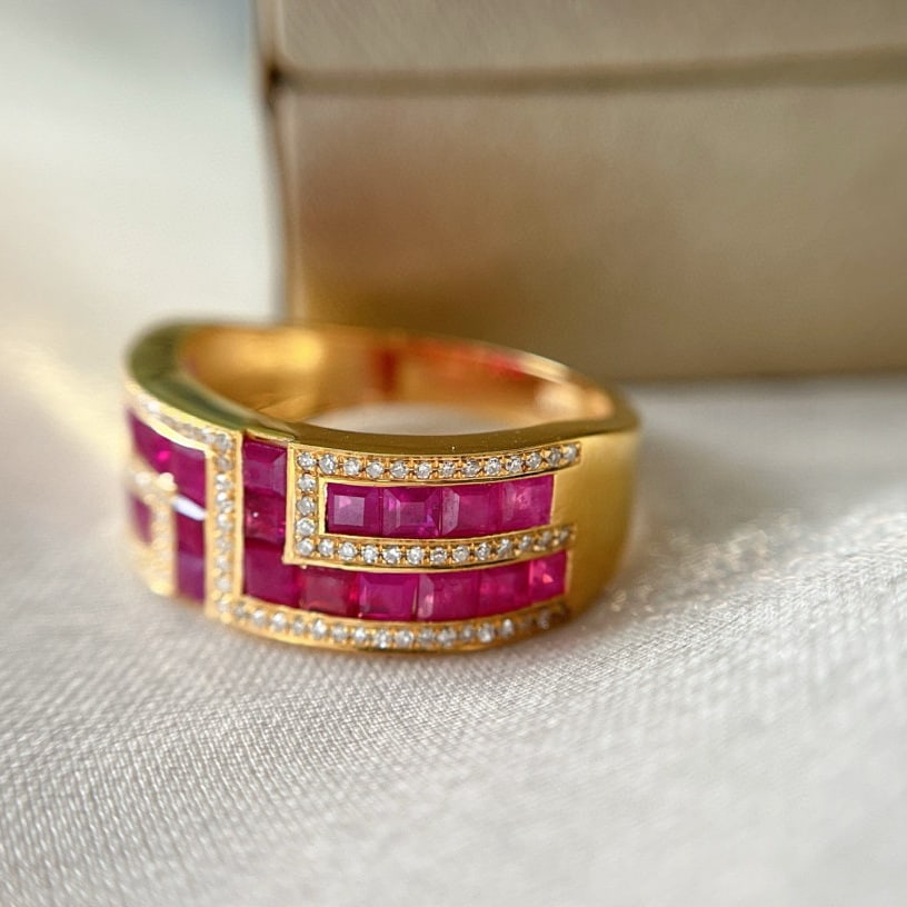 14k Gold 3.00 Ct Natural Ruby & Diamond Ring (1 of 6)